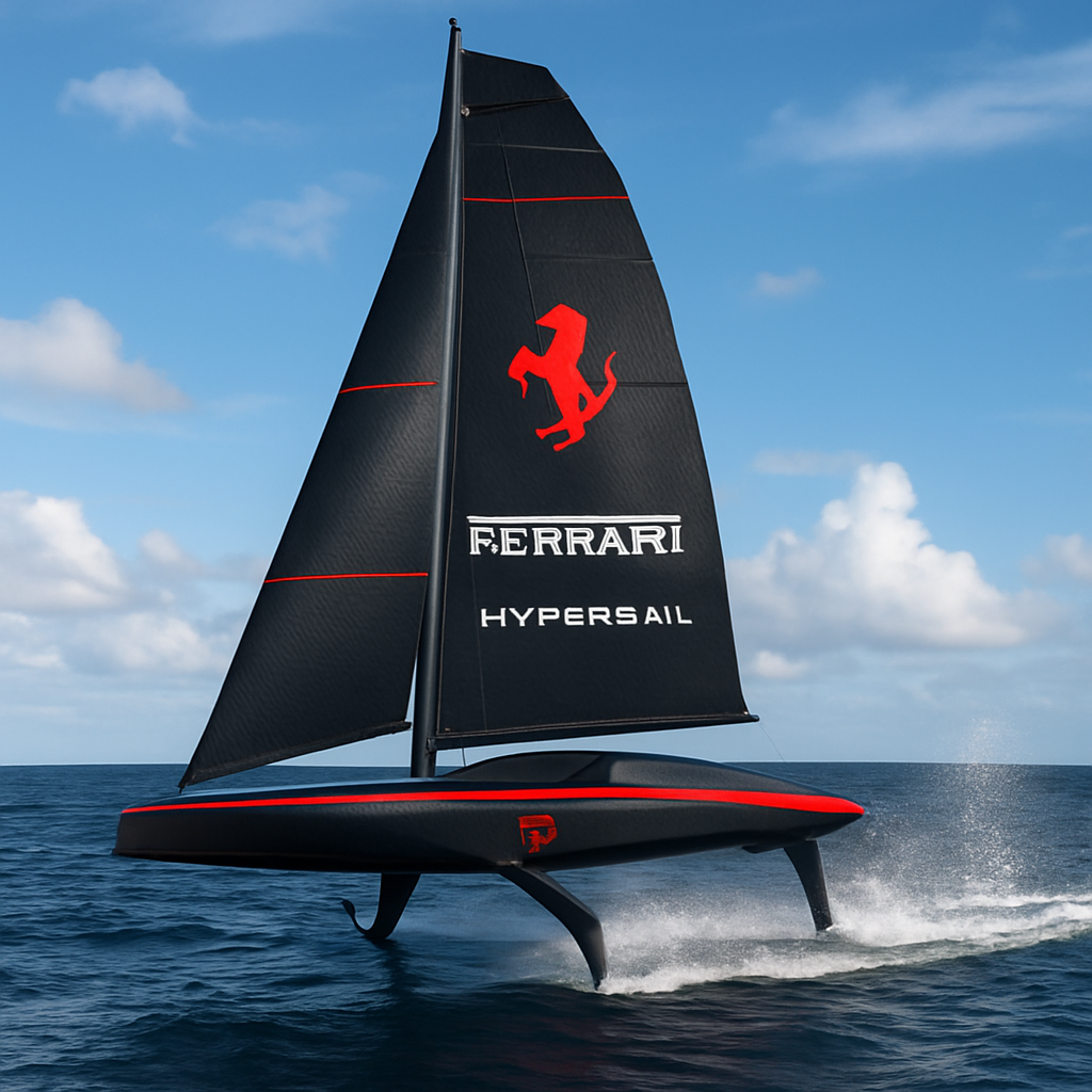 découvrez l’hypersail de ferrari, une coque en carbone high-tech et une électronique innovante inspirée des bolides de légende, alliant performance et technologie de pointe.