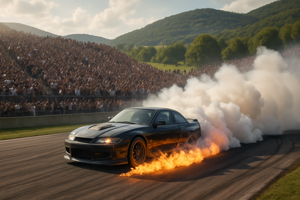 découvrez un spectacle époustouflant de drift automobile qui a enflammé le val d’argenton devant 13 000 spectateurs, mêlant adrénaline, vitesse et prouesses techniques.